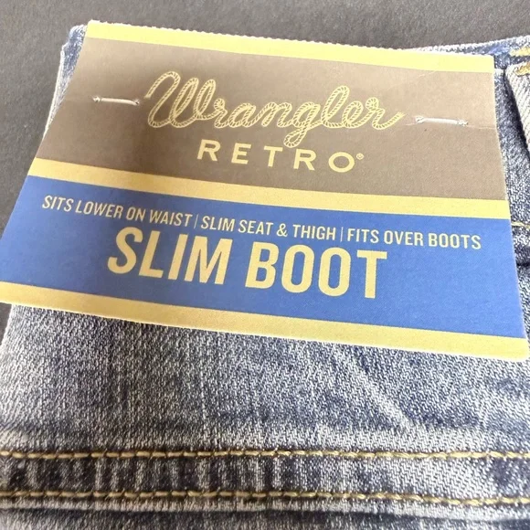 NWT Wrangler Retro Men's 36x34 Slim Bootcut Jeans - Picture 6 of 11